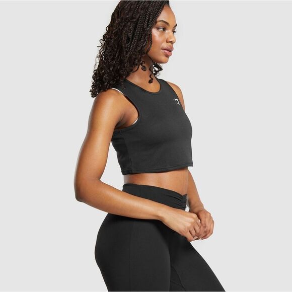 Gymshark Training Crop Tank Size XXL Black NWT in Packaging - Picture 3 of 6